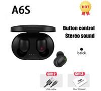 Écouteurs sans fil Bluetooth 5.0 TWS A6S,casque d'écoute stéréo,oreillettes avec microphone,pour iPhone Xiaomi - Type Black