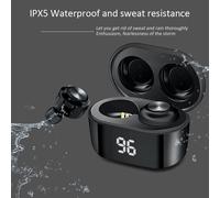Écouteurs sans fil Bluetooth 5.0 TWS, oreillettes de sport étanches, avec affichage micro, stéréo