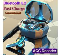 Écouteurs sans fil Bluetooth 5.2, casque d'écoute stéréo 9D avec boîte de chargement, commande tactile, pour jeu sur téléphone