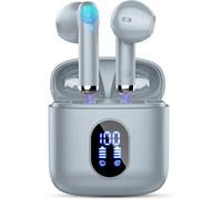 Écouteurs Sans Fil Bluetooth 5.4 2024 Avec Basses Profondes, Nouveaux Mini Écouteurs Bluetooth Intra-Auriculaires 4 Micros Enc, Suppression Du Bruit, Écouteurs Bluetooth 30H, Double Écran Led, Gris