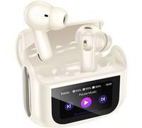 Écouteurs sans Fil Bluetooth 5.4 ANC / ENC Étui de Charge avec Écran LED Tactile Hoko Blanc Blanc