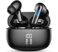 Écouteurs sans fil Bluetooth 5.4, Basses profondes HiFi stéréo, 4 ENC Suppression du bruit, Microphone sans fil, 48 heures de lecture, Écran LED, Étanchéité IP7, Charge rapide