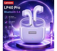 Écouteurs sans fil Bluetooth 5.4 Lenovo LP40 Pro TWS, écouteurs stéréo HiFi, pour jeux, sport, commande tactile, appels HD avec micro MIDNIGHT BLACK