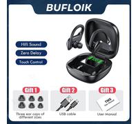 Écouteurs sans fil Bluetooth 9D, oreillettes de sport, antibruit, étanches, stéréo, avec Microphone