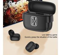 Écouteurs sans fil Bluetooth, commande tactile, affichage numérique, étanche IPX5, oreillettes universelles pour sport, Mini casque-Noir