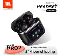 Écouteurs sans fil Bluetooth JBL Tour PRO 2 d'origine, écouteurs stéréo, écouteurs sportifs avec écran LCD intelligent, version HK Argent