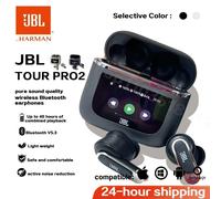 Écouteurs sans fil Bluetooth JBL Tour PRO 2 d'origine, écouteurs stéréo, écouteurs sportifs avec écran LCD intelligent, version HK Black