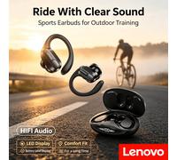 Écouteurs sans fil Bluetooth Lenovo XT80, son stéréo Hi-Fi, étanches, confortables, avec micro, pour le sport et les jeux XT80 Black