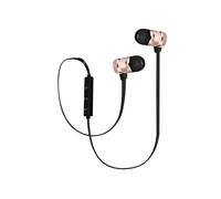 Ecouteurs Sans fil Bluetooth Magnétiques Télécommande et Micro Rose champagne