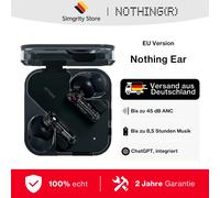 Écouteurs sans fil Bluetooth Nothing Ear avec annulation active du bruit (ANC) 45 dB, transducteur 11 mm, audio haute résolution 24 bits avec LDAC et LHDC Noir