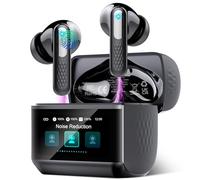 Écouteurs sans fil, coque à écran tactile, annulation du bruit, 48H, noir | Commandes à écran tactile, 5 modes EQ, Bluetooth 5.4, stéréo HiFi, mode transparence, étanchéité IPX7