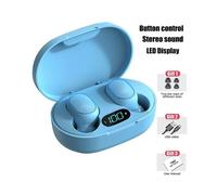 écouteurs sans fil E7S TWS (bleus) Bluetooth avec commandes intégrées, casque sport étanche et microphones