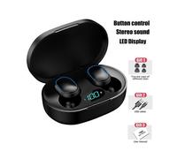 écouteurs sans fil E7S TWS (noirs) Bluetooth avec commandes intégrées, casque de sport étanche et microphones.