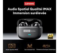 Écouteurs sans fil en cuir Lenovo LE208 TWS Bluetooth 6.0, stéréo, suppression du bruit ENC, casque de jeu à faible latence 38 ms LE208 Beige