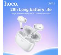 Écouteurs sans fil HOCO EQ2 Bluetooth 5.3, contrôle tactile, stéréo, intra-auriculaires, microphone intégré, compatibles sport white