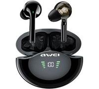 Awei Écouteurs sans fil intra-auriculaires avec indicateur LED Noir