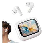 Écouteurs sans fil intra-auriculaires légers - Boîtier de chargement à commande tactile longue durée de vie des écouteurs antibruit pour la course à pied, les trajets quotidiens, l'entraînement, le