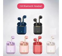 Écouteurs sans fil J18 TWS, casque Bluetooth 5.3, longue durée de lecture, appel vocal suppression du bruit, pour les jeux, les affaires et le sport noir
