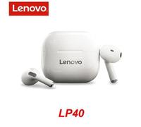 Écouteurs sans fil - Lenovo - LP40 White - Bluetooth - Basse stéréo - Réduction du bruit.