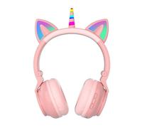 Écouteurs sans fil licorne pour filles, casque avec micro, compatible Bluetooth, pour téléphone portable, ordinateur, cadeaux de noël
