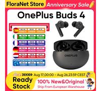 Écouteurs sans fil OnePlus Buds 4 TWS avec ANC 55dB, double haut-parleur, LHDC 5.0 Hi-Res, autonomie de 45 heures, Bluetooth 5.4, IP55 et annulation du bruit par IA lors des appels. Space Gray