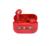 OTL Technologies Ecouteurs sans Fil Bluetooth V5.0 pour Enfant Super Mario avec boîtier de Chargement Rouge.