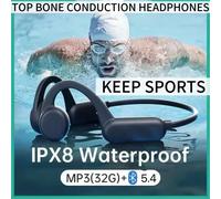 Écouteurs sans fil pour Shokz Open Sports, conduction osseuse, Bluetooth, étanches IPX8, avec 32 Go de RAM, lecteur MP3, casque audio black-black-32G