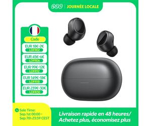 Écouteurs sans fil QCY MeloBuds A30, réduction de bruit adaptative AI 60dB, ANC, 8 micros, connexion à 3 appareils, écouteurs Bluetooth 6.0, LDAC, écouteurs haute résolution BLACK