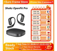 Écouteurs sans fil Shokz OpenFit Pro à conduction osseuse avec réduction de bruit, autonomie de 50h, étanchéité IP55, écouteurs de sport OpenFit Pro Nouveaux OpenFit Pro Black