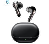 Écouteurs sans fil SOUNDPEATS Air5 Pro, réduction de bruit hybride adaptative 55 dB, Bluetooth 5.4, écouteurs Hi-Res LDAC AptX sans perte, 6 micros AI ENC Black