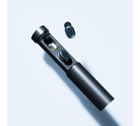 Écouteurs sans fil sport Bluetooth 300mAh, métal noir, contrôle tactile