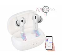 auvisio Écouteurs Intra-Auriculaires stéréo avec ANC, Bluetooth 5.2, boîtier de Chargement, Application, Blanc (écouteurs avec Microphone, Bluetooth, ANC Casque Bluetooth)