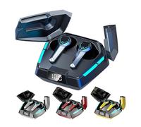 écouteurs sans fil True Wireless (rouges), écouteurs gaming sans fil à faible latence, avec étui de