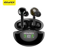 Ecouteurs Sans Fil Intra-Auriculaire Awei Avec Indicateur LED Noir Noir G
