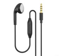 Écouteurs simples avec micro - 120 cm - Isolation du bruit - Pour appels - Noir - Droit de 3,5 mm