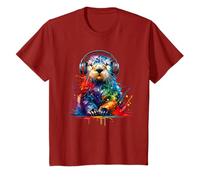 Écouteurs Splash Art Colorés Loutre De Mer T-Shirt