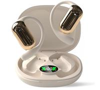 Écouteurs Sport Conduction Open-Ear sans Fil Bluetooth 5.4, 40h Autonomie, Casque Audio Auricolare sans Fil, Combiné IPX7, Léger - Next Destination - Q16S - Beige