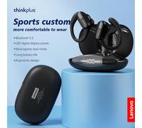 Écouteurs sportifs sans fil Bluetooth Lenovo XT80 avec micros, affichage LED de la puissance, son stéréo Hi-Fi, casque TWS ENC Black