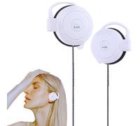 Écouteurs stéréo de type crochet - Prise jack 3,5 mm, clips supra-auriculaires | Design filaire classique avec une forte compatibilité et une stabilité de port active, idéal pour les programmes de