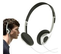 Écouteurs stéréo filaires rétro avec son confortable | Casque stéréo filaire style rétro, coussinets souples réglables pour lecteur de cassette, téléphone portable