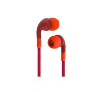 Ecouteurs stéréo intra-auriculaires kit piéton d'origine Wiko Câble nylon tressé - Prune / Rouge