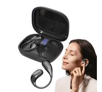 Écouteurs supra-auriculaires, écouteurs de sport, 15 cm, casque antibruit, design enveloppant, son de basses stéréo, paire filaire noire, pour gym, voyage, course à pied, moto