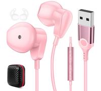 Écouteurs USB avec microphone pour PC, casque filaire USB A pour ordinateur | Casque USB avec câble de 2,3 m pour ordinateur portable avec micro et étui pour HP/Dell/Surface Ordinateur d'école pour