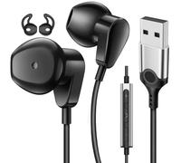 Écouteurs USB avec microphone pour PC, casque filaire USB A pour ordinateur | Casque USB avec câble de 2,3 m pour ordinateur portable avec micro et étui pour HP/Dell/Surface Ordinateur d'école pour