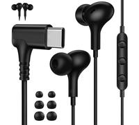 Écouteurs USB C 90° Degrés pour Samsung A56 A36 A57 A37 Galaxy A26 A17 5G | Magnétiques Intra-auriculair Filaire Casque Type C avec Câble Microphone pour iPhone 16e 17 Pixel 10a 9 Xiaomi 17 POCO X8 Pro