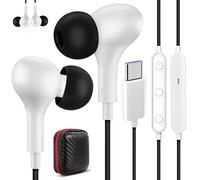 Écouteurs USB C avec Câble pour iPhone 16e 15 Pro 5G,Magnétique Intra-auriculaires Filaire Casque Type C avec Microphone pour Galaxy A56 A36 A16 A26 A55 A35 Samsung S24 S25 Pixel 9 8 Redmi Note 14 Pro