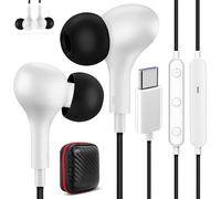 Écouteurs USB C avec Câble pour iPhone 16e 15 Pro 5G,Magnétique Intra-auriculaires Filaire Casque Type C avec Microphone pour Galaxy A56 A36 A16 A26 A55 A35 Samsung S24 S25 Pixel 9 8 Redmi Note