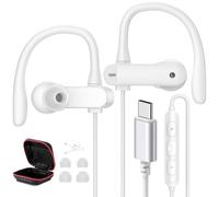 Écouteurs USB C avec Contour d'oreille pour iPhone 17 Air 16 5G,Intra-auriculaires Casque Type C avec Microphone Câble pour Samsung A56 A36 A55 A35 Galaxy S25 Pixel 9 10 Poco X7 Pro pour Sport,Fitness