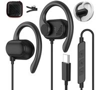 Écouteurs USB C avec Contour d'oreille pour Samsung A57 A37 A56 Galaxy S26 | Ouvert Casque Type C avec Microphone Câble On Ear pour iPhone 17 Pro Max 16e Pixel 9a 10 Redmi Note 15 Pro+ 5G Sport Fitness