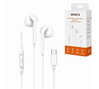 Ecouteurs USB-C Filaires Micro acce2s® pour Samsung Galaxy A57 A37 A17 A36 A56 A26 A16 A55 A35 A27 A34 M55 M35 A54 .. Son Clair 1m20